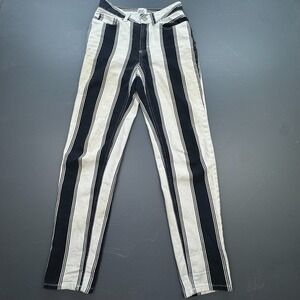 BDG Urban Outfitters Mom Jeans Women's 24 Black White Vertical Stripe Y2K Retro